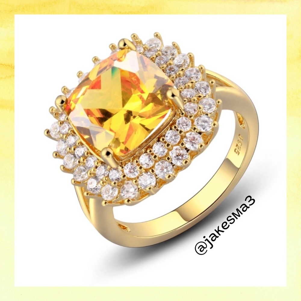 💛gorgeoυѕ cυѕнιon cυт cιтrιne cz💛 - Picture 1 of 2